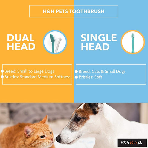 H&H Pets Toothbrush for Small Dogs & Cats, Soft Extra Small Toothbrush for Teacups, Chihuahuas, Yorkshire, 8 Count