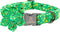 Lionheart St. Patrick's Day Dog Collar, Flower Collar for X-Large Dogs, Green Lucky Clover Shamrock Design