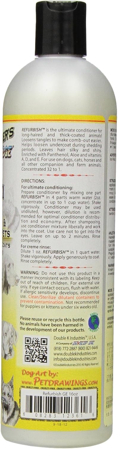 Groomer's Edge Re-Fur-Bish Pet Conditioner, 16-Ounce