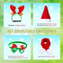 4 Pieces Cute Cat Dog Christmas Accessories, Santa Hat Scarf Bow Tie Collar Reindeer Antlers for Small Pets