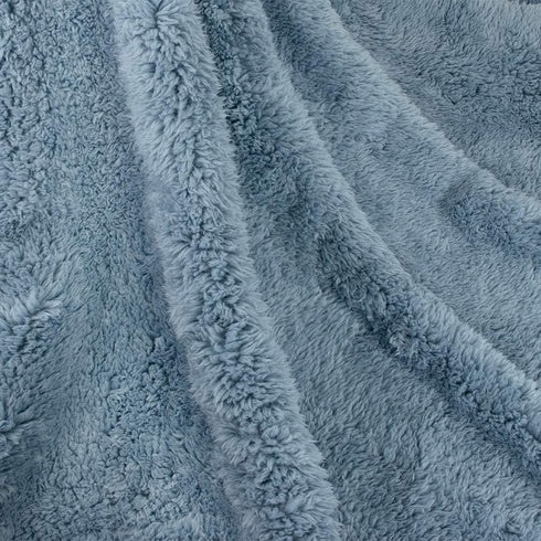 PetAmi Fluffy Waterproof Dog Blanket, Soft Warm Sherpa Throw, Reversible Couch Cover for Small Medium Dogs, Dusty Blue