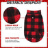 KOOLTAIL Small Dog Winter Jacket, Windproof Pet Vest Sweater with Pocket and Leash Hole, Christmas Red Plaid