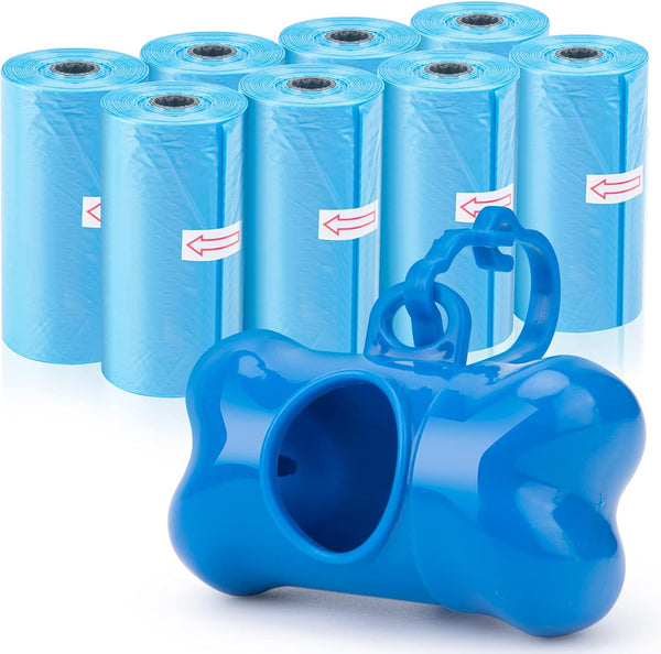 Depets Dog Poop Bag, Extra Thick Leak-Proof Waste Bags with Dispenser, 11.8 × 8.7 in, Blue, 160 Count