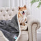 Qeils Dog Blankets for Small Dogs, Waterproof Cat Blanket, Washable Sherpa Fleece Puppy Blanket, Dark Grey (30"X40")