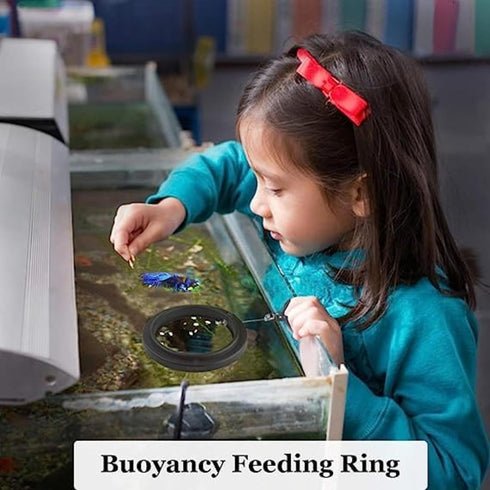 SunGrow 2 Betta Feeding Ring, Prevents Water Turbulence, Practical Round Floating Food for Guppy, Goldfish, Small Fish