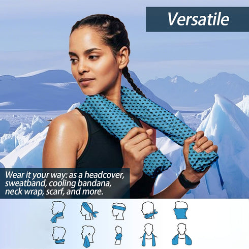 8-Pack Menjo Outdoors Cooling Towels for Neck & Face. Quick-Dry Workout Towels, Sweat-Wicking for Yoga, Gym, Running