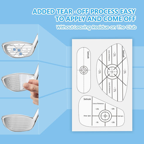 Golf Impact Tape Set 300Pcs, Self-Teaching Stickers for Woods, Irons, and Putters, Training Aid