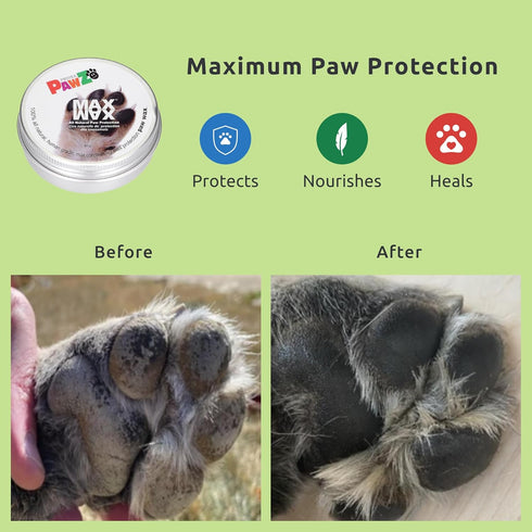MaxWax Dog Paw Balm - 100% All Natural Paw Soother for Dogs, 60g (2.1 oz)
