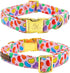 Elegant Little Tail Easter Dog Collar, Colorful Candy Print Adjustable Collar for Medium Dogs