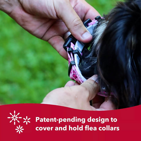 Coastal Pet SecureAway Flea Collar Protectors - Adjustable Protective Dog & Puppy Collar - Multi Paws, 1" x 18-26"