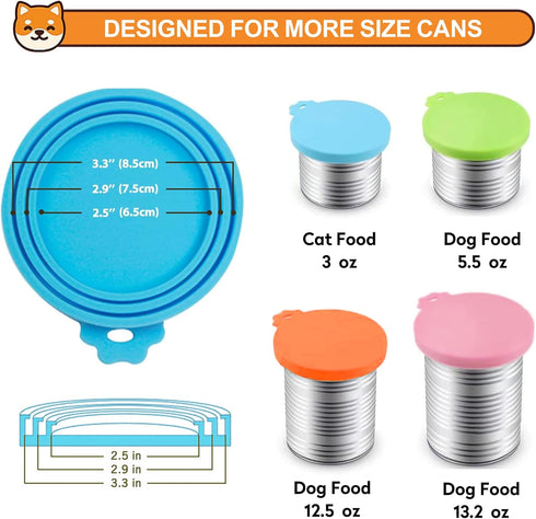 2 Pack Pet Food Can Lids, Silicone Food Can Covers for Dog and Cat, BPA Free/Food Safe/Universal, Green/Blue