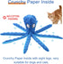 WishLotus Octopus Dog Squeaky Toy - No Stuffing, Plush, Crinkle Paper in Legs, Corduroy Interactive Play & Teething Toy