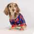 Fitwarm Valentines Day Sweet Hearts Dog Pajamas, Dog Winter Clothes for Small Dogs Girl Boy, Lightweight Velvet Pet Jumpsuit, Cat Onesie, Dark Blue, Red, Medium