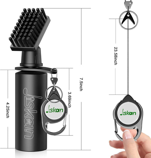Pro Golf Club Cleaner Brush, Groove Sharpener Tool with Retainer Clip, 7.5 Inches, 4 Ounces Water