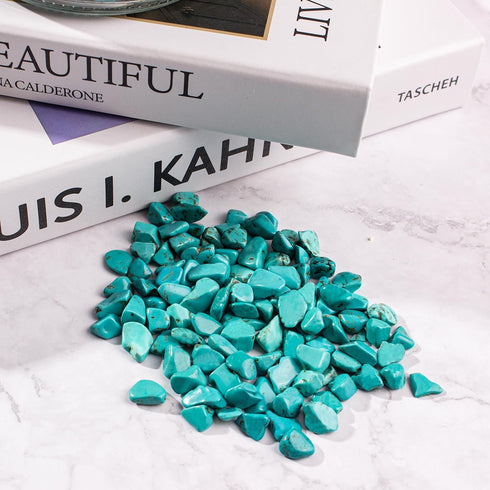 EZEELAI 3 Lb, Tumbled Chips Stones Green Turquoise Crushed Crystal Quartz Polished Natural Aquarium Gravel Rocks