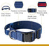 Tough Dog Collars, Tactical Adjustable Dog Collar with Handle, Heavy Duty Metal Buckle for Training, Medium, Blue