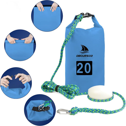 Obcursco 20L Jet Ski Anchor Kit, 2 in 1 Sand Bag Anchor for PWC, Kayak, Jetski, and Watercraft