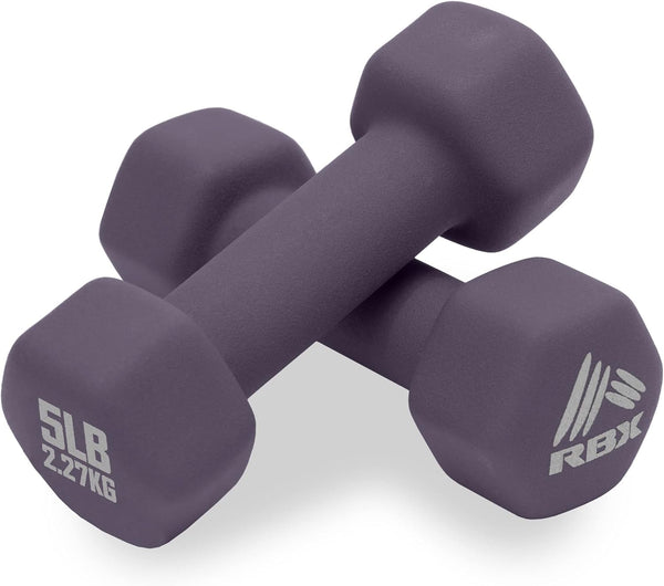 RBX Weights Dumbbells Set, Neoprene Arm Weights with Non-Slip Grip for Strength Training at Home or Gym