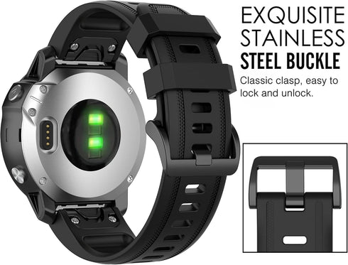 Soft Silicone Replacement Watch Band for Garmin Fenix 6S, Compatible with Fenix 6S Pro/Sapphire/5S Models