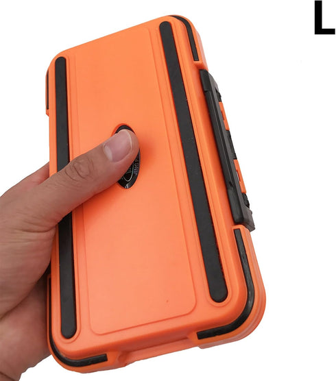 Waterproof Fishing Lure Box, Spoon Hooks Baits Storage Tackle Box for Casting, Fly Fishing, Orange-Medium