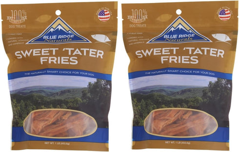 Blue Ridge Naturals - Sweet Tater Fries (1 lb.) - Naturally Healthy Dog Treats (2-Pack)