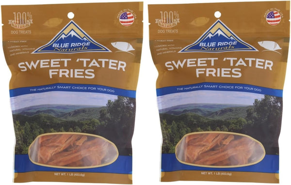 Blue Ridge Naturals - Sweet Tater Fries (1 lb.) - Naturally Healthy Dog Treats (2-Pack)