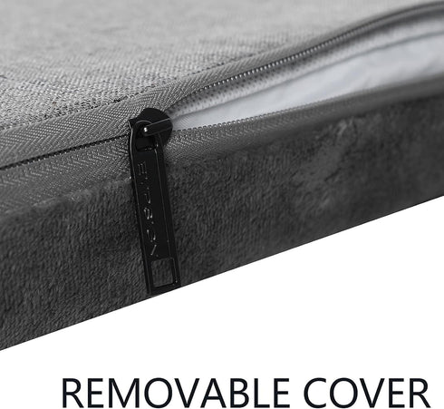 EMPSIGN Stylish Dog Bed Mat, Reversible Dog Crate Pad with Waterproof Linings, Removable Machine Washable Cover, Grey,
