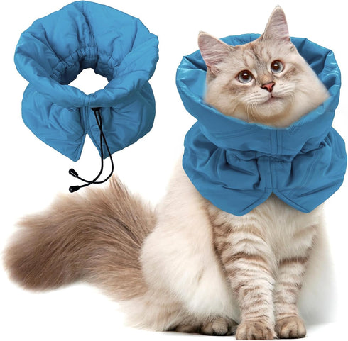 Cat Recovery Collar, Soft Adjustable Cone Alternative, Lightweight Waterproof Fasteners Collars for Cats, Kittens,
