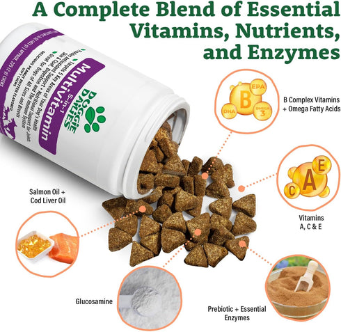 Doggie Dailies 5 in 1 Multivitamin for Dogs, 225 Soft Chews - Supports Skin & Coat, Joint Health, Digestion, Immune