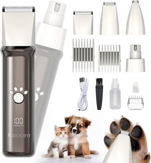 4 1 4 Trimmer, Trimmer in Dog Grooming Kit with LED Display, Dog Grooming Clippers with Guide Combs, Rechargeable Low