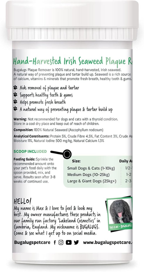 BUGALUGS 70g 100% (70g) Plaque Off Remover For Dog Teeth Bad Breath Natural | Plaque Off Dogs No Need For Dog