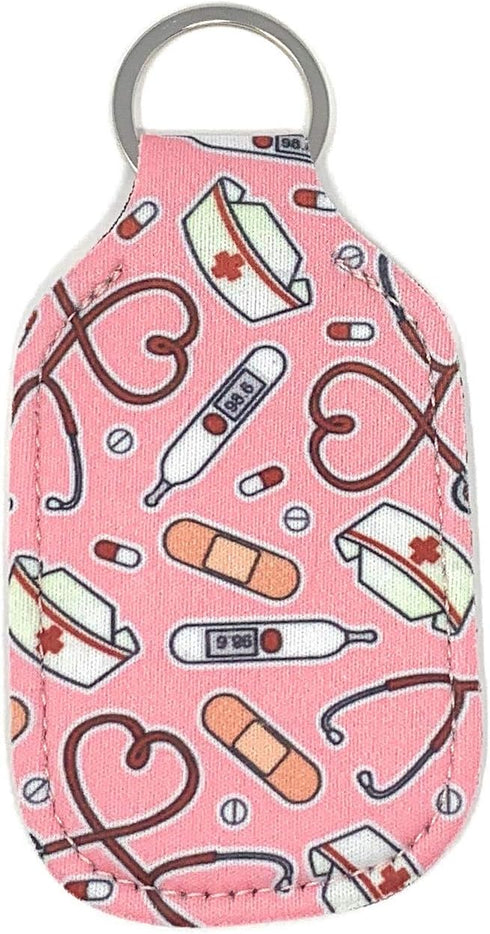Backpack Daisy Lane Hand Sanitizer Holder for Kids Travel Size Baseball Softball Keychain