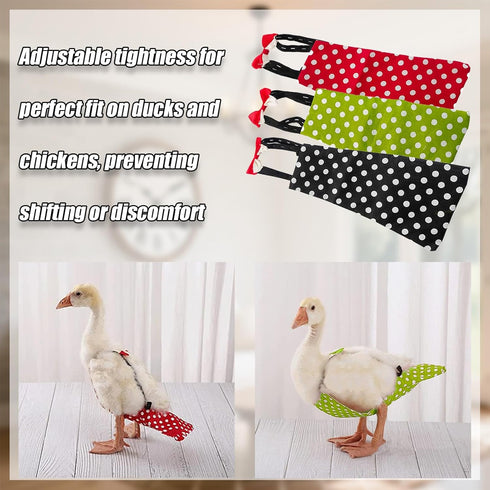 DZHPSRSZ 3 Pack Duck Diapers for Pet Ducks, Ideal Chicken Diapers for Indoor Chickens, Reusable and Adjustable Poultry
