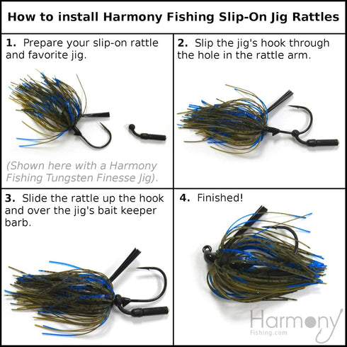 Harmony Fishing Slip-On Low Profile Jig Rattles - 10 Pack