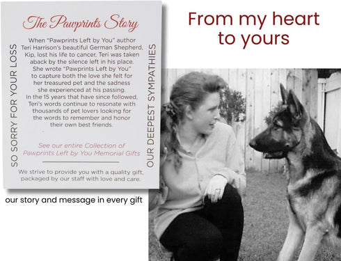 Pet Memorial Ornament, 3" Metal Casted Paw Print Design with Engravable Drop Pendant, Remembrance Gift