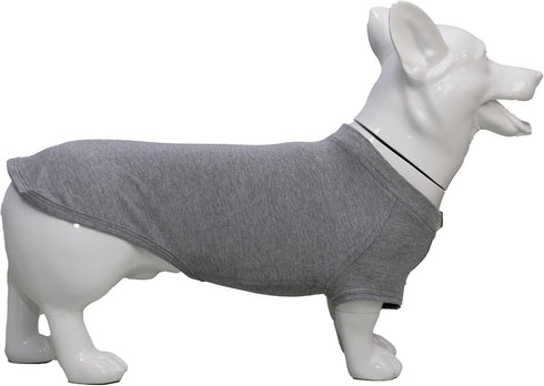 Lovelonglong Pet Clothing, Dog Costumes, 100% Cotton Blank T-Shirt for Dachshund & Corgi Dogs, Gray D-M