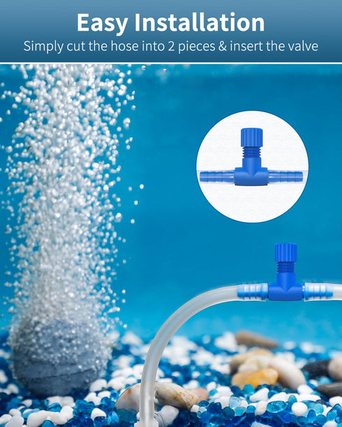 Pawfly Aquarium Air Control Valves for 3/16" ID Airline Tubing, 10 Pack - Single Way Plastic Air Flow Controllers