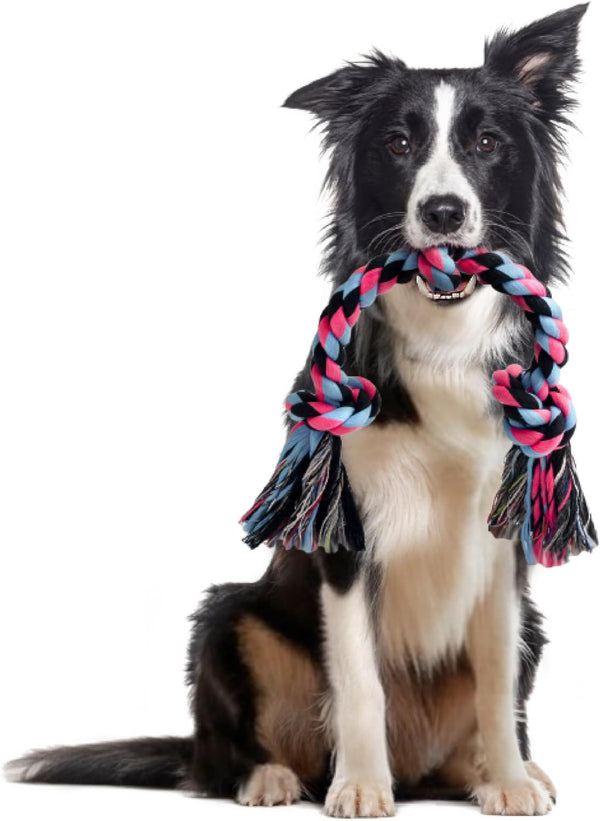 SHARLOVY Dog Rope Toy for Medium Dogs, Durable Cotton Chew Toys for Aggressive Chewers, Interactive Tug of War Toys