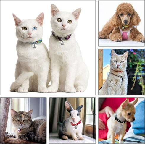 24pcs Cat Bells & Dog Collar Bells with Keyrings, Training Jingle Bell Collar Pendant Pet Accessories