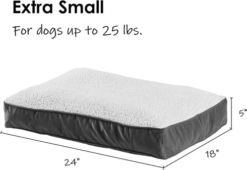 South Pine Porch Buddy Rectangle Pillow Style Dog Bed, Crimson Sherpa, Extra Small, 24" x 18"