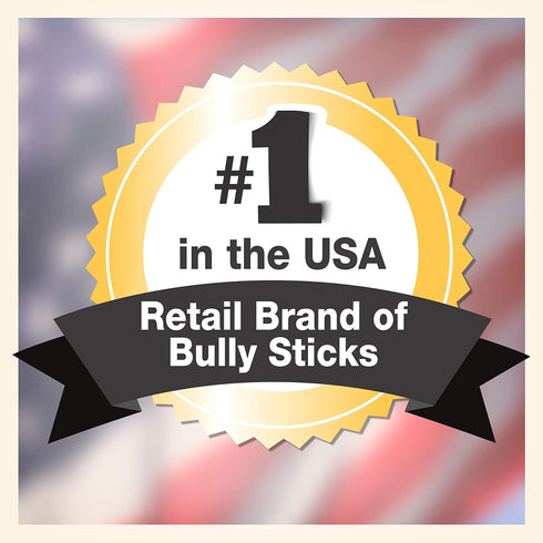 10 Count Cadet Bully Sticks for Large Dogs, All-Natural Beef Pizzle, Rawhide-Free Long-Lasting Dog Chews for Aggressive