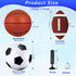 Libima 3 Pcs Soccer Sports Ball Set: Size 5 Basketball, Size 4 Soccer, Size 6 Football with Pump & Carry Bag