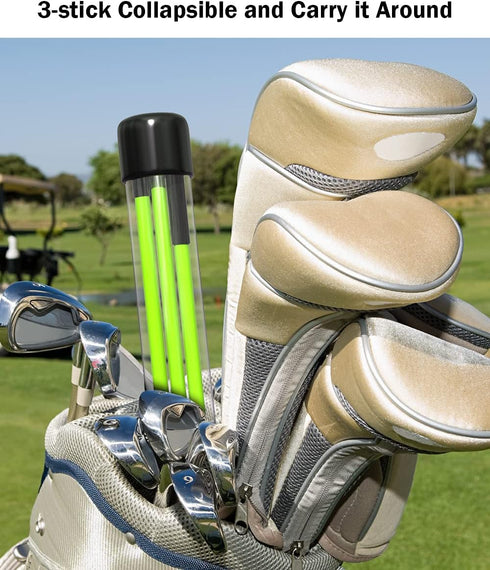 Rhino Valley Golf Alignment Sticks - Collapsible Practice Rods for Aiming & Swing Training