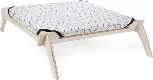 Pet Lounge, Raised Indoor Pet Bed for Cats or Small Dogs, Reversible Fabric Hammock for Comfort