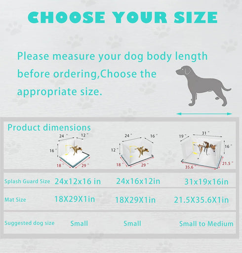 Bencacawinstyle Dog Litter Box with High Walls,Indoor Dog Potty for Small to Medium Dogs,No Spill Pee Pad Holder Tray