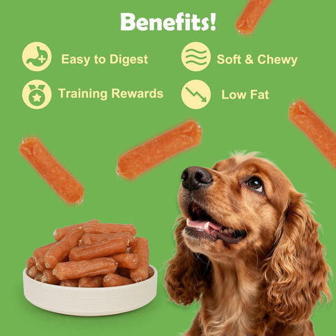 MON2SUN 2 Inch 10.6 oz Dog Treats, Soft & Chewy Chicken Sausage for Dogs, Grain-Free & Gluten-Free Training Treats