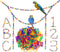 200-Piece Rainbow Plastic Chain Links & Toys, Interlocking C-Clip Bird Cage Accessories for Parakeets, Small Pets