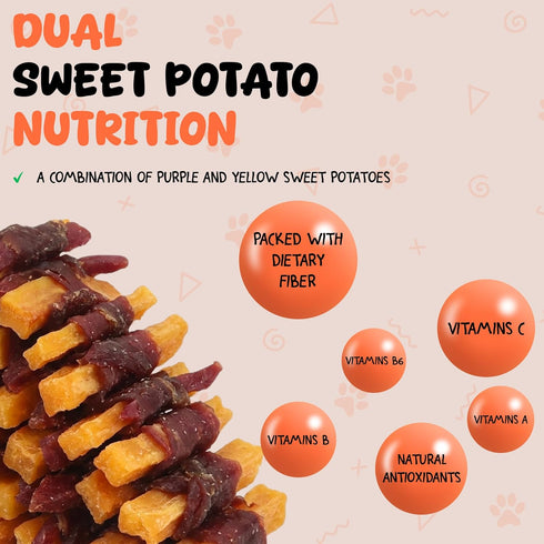 11.6 oz Annika Duck & Sweet Potato Wrapped Dog Treats Healthy Low Fat, High Protein Jerky Chews, Grain-Free Training