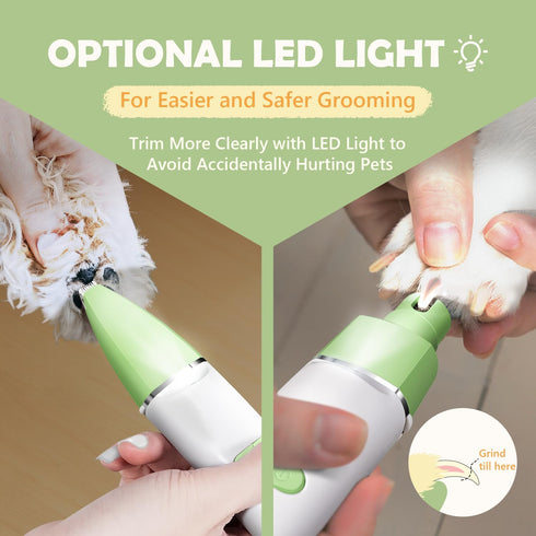 4 1 Trimmer Dog Grooming Kit with LED Light, Low Noise Rechargeable in Pet Clippers for Matted Hair, Cordless Electric
