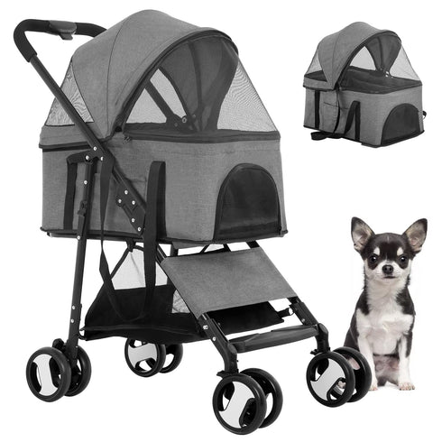 BestPet Pet Stroller Premium 3-in-1 Multifunction Dog Cat Jogger Stroller for Medium
